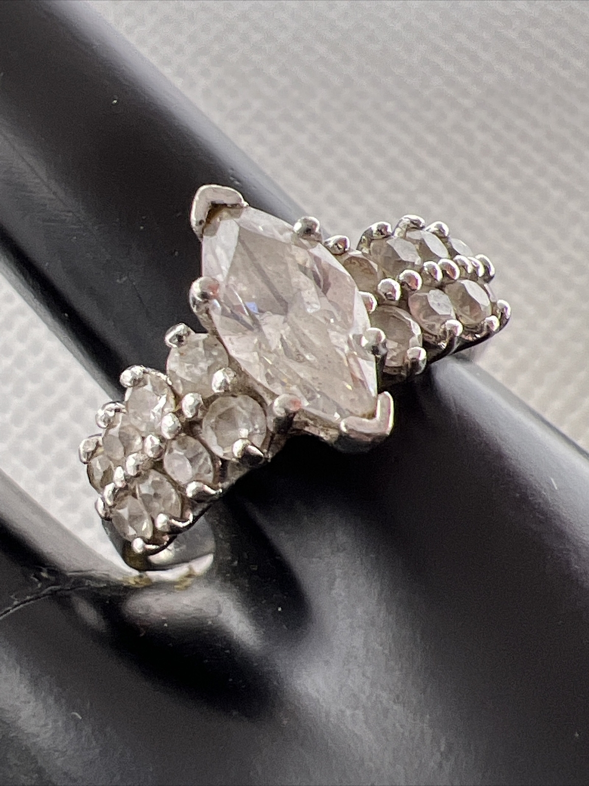 Solid 925 Sterling Silver White CZ Engagement Rin… - image 8