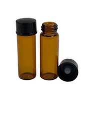 720 piezas, 15 mm X 45 mm [1 Dram, 4 ml] frascos de vidrio ámbar con tapa de revestimiento de cono de plástico