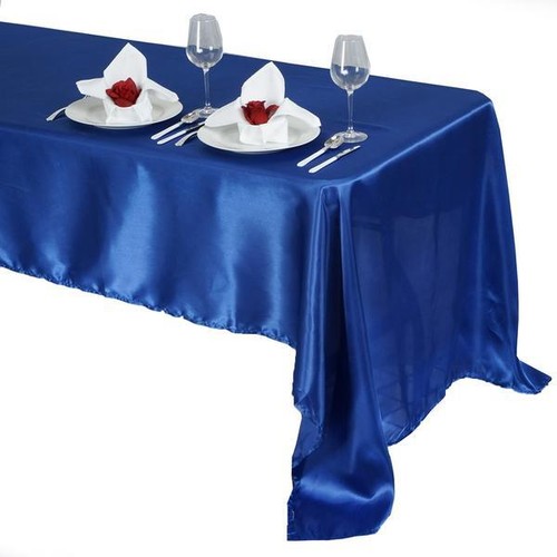 Royal Blue 60x126" RECTANGLE Satin TABLECLOTH Wedding Party Home Banquet Linens - Imagen 4 de 5