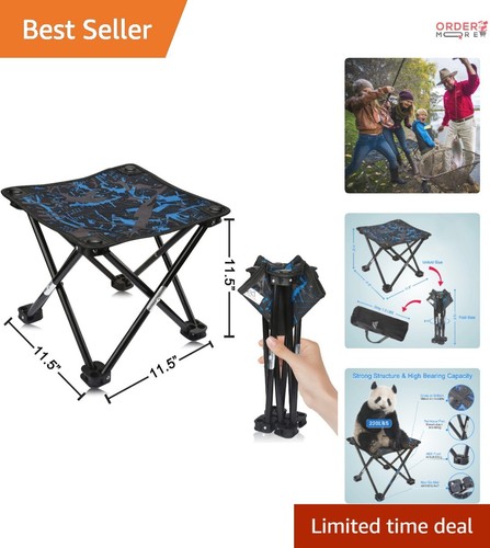 Folding Stool Portable Mini Camping Chair Heavy Duty Fishing Hiking Beach Use