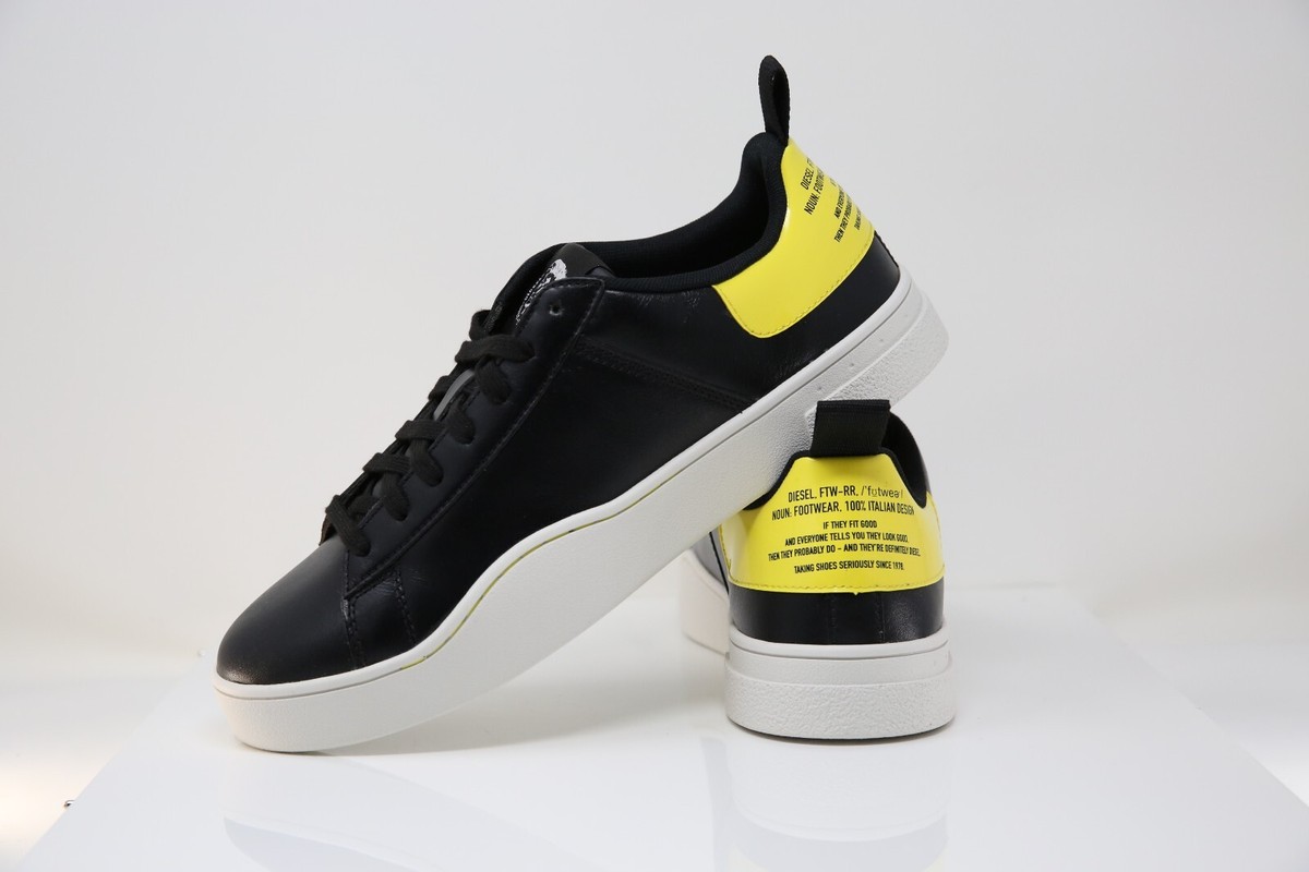 Diesel S-CLEVER LOW LACE Men Shoes Black Yellow Trainers