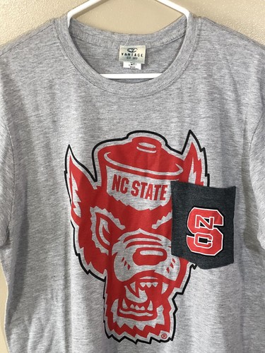 Retro NC State Large T-shirt Wolfpack Pocket Limited Vantage Brand Nice