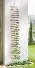 Deko Gitter Rankhilfe aus Reisig & Hanf, 25x150 cm, Pflanzen Strick Leiter
