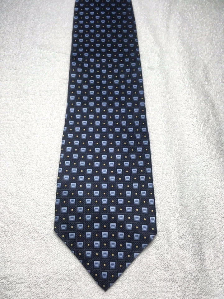 BERGAMO CORBATA HOMBRE AZUL MARINO CON AZUL Y DORADO 4 X 60 Foto 2 de 4