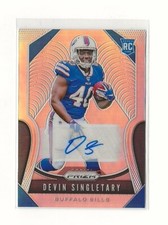 2019 Prizm Devin Singletary Silver Prizm Rookie Autograph Auto RC #335 Bills
