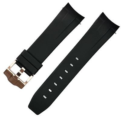 22MM Top Quality FKM Rubber Strap for Seiko SKX/SRPD/5KX with Rose Gold Hardware