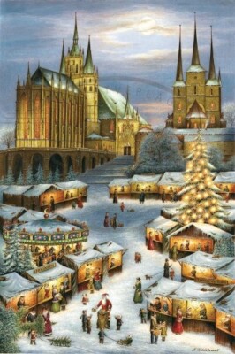 Adventskalender  Erfurt Weihnachtsmarkt 38x 26 cm , neu mit 24 Bildern 