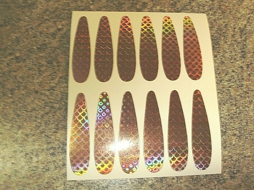 4.750" x 1.50" Trolling Spoon Die Cut 7PK 1/4" Holo Scale Fishing Lure Tape - Picture 10 of 18