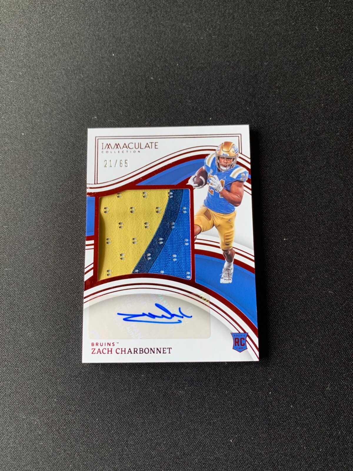 Zach Charbonnet Panini Immaculate Collection Collegiate Rookie Patch Autographs #28 Ruby