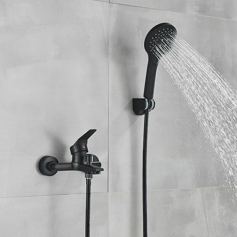 Matte Black Shower Faucets Wall Mount Bathroom Shower Faucets