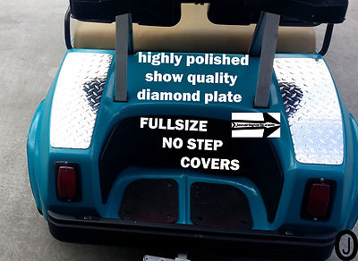 Club Car DS Golf Cart  Polished Aluminum Diamond Plate FULLSIZE NO STEP COVERS