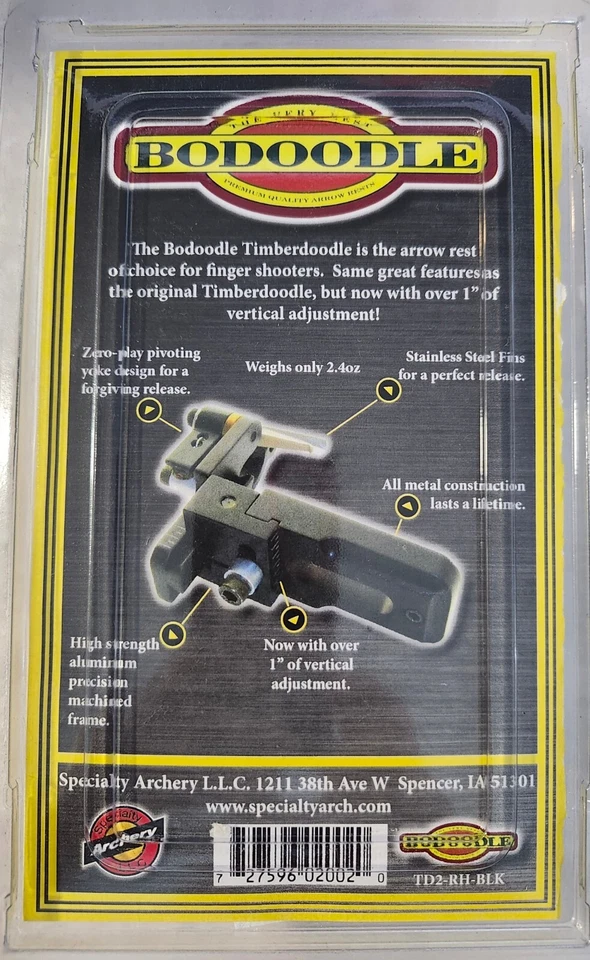 Bodoodle Timberdoodle II (right hand) Black - Image 2 of 2