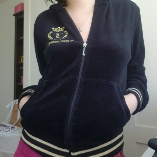 Juicy Couture Zip Up Hoodie Black 