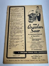 Craftsman Power tool Hand Book - No. 9-2926 Circular Saw - VG+ Condition - RARE