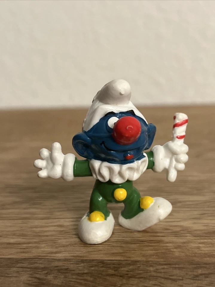 "FIGURA DE ACCIÓN DE LOS PITUFOS PAYASO PITUFO 2"" DE COLECCIÓN (1977) PEYO PVC JUGUETE SCHLEICH" Foto 3 de 4