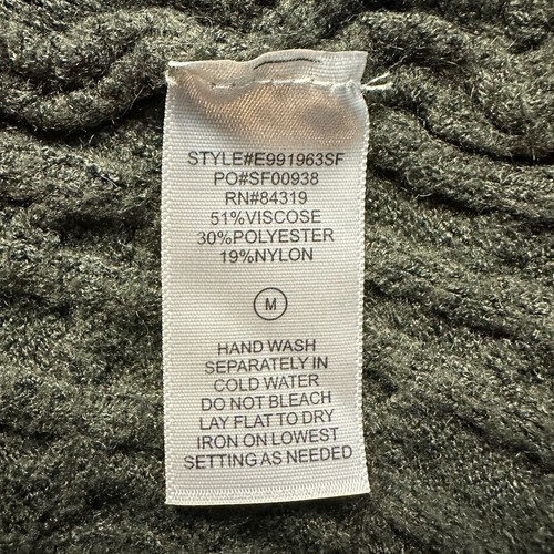 Evolution by Cyrus Olive Green Cable Knit Asymmetrical Sweater Size M - 第 5/7 張圖片