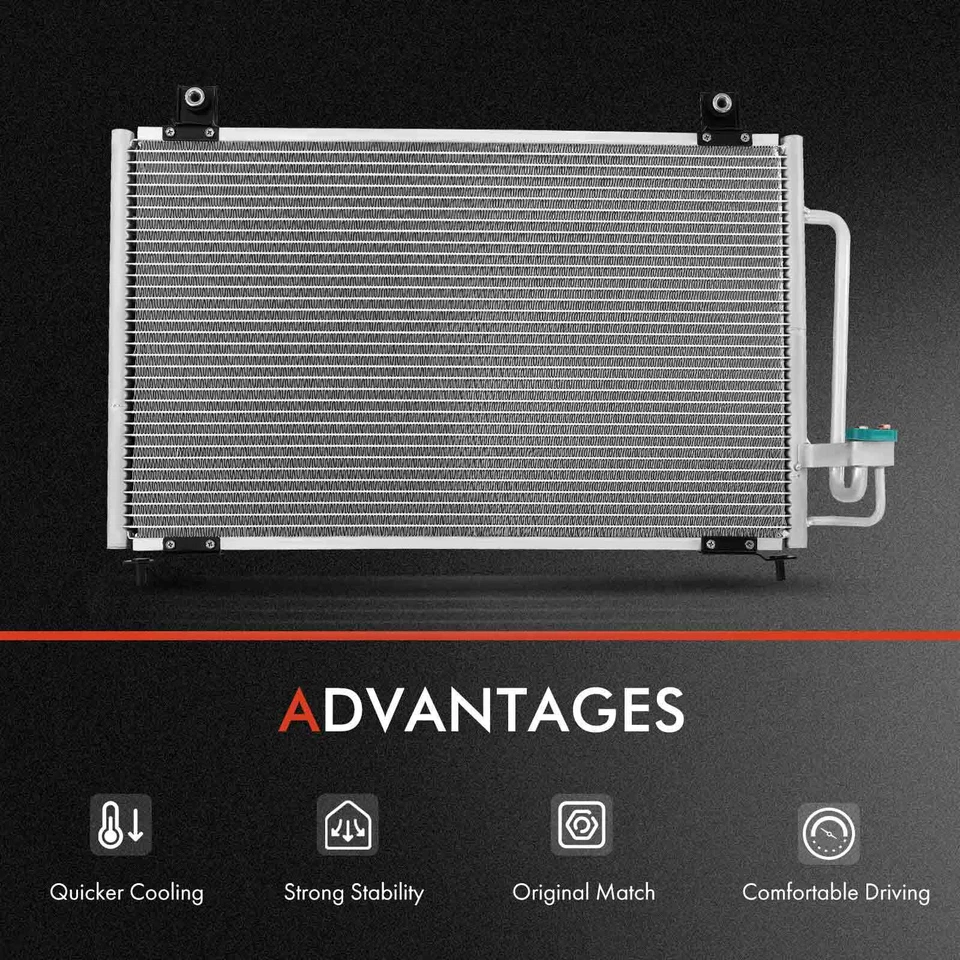 Kit de refrigeración de radiador y condensador de CA para Kia Rio 2001-2002 L4 1,5 L 0K30A61480E Foto 3 de 4