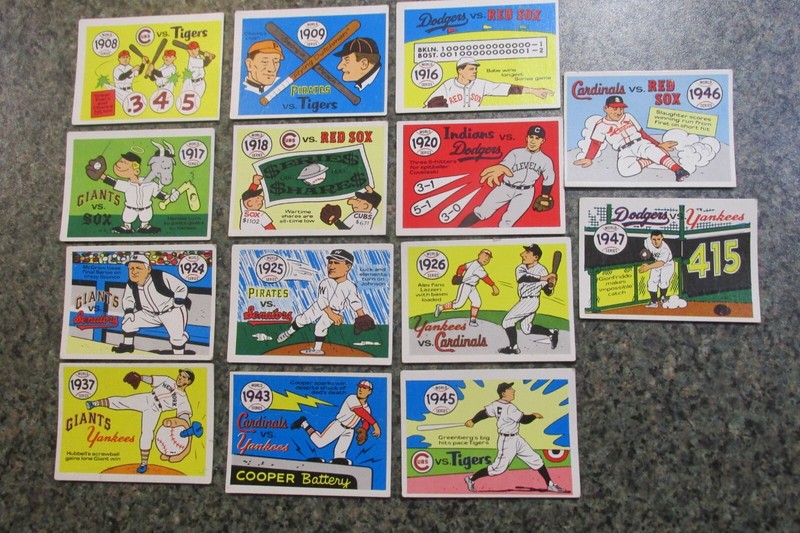 1970 FLEER WORLD SERIES CARDS-14 DIFFERENT-BLUE BACKS