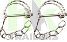 2x Pipe Clip + Chain, 6.5mm, Fits Ifor Williams Horsebox, Trailer, Tube Clip 