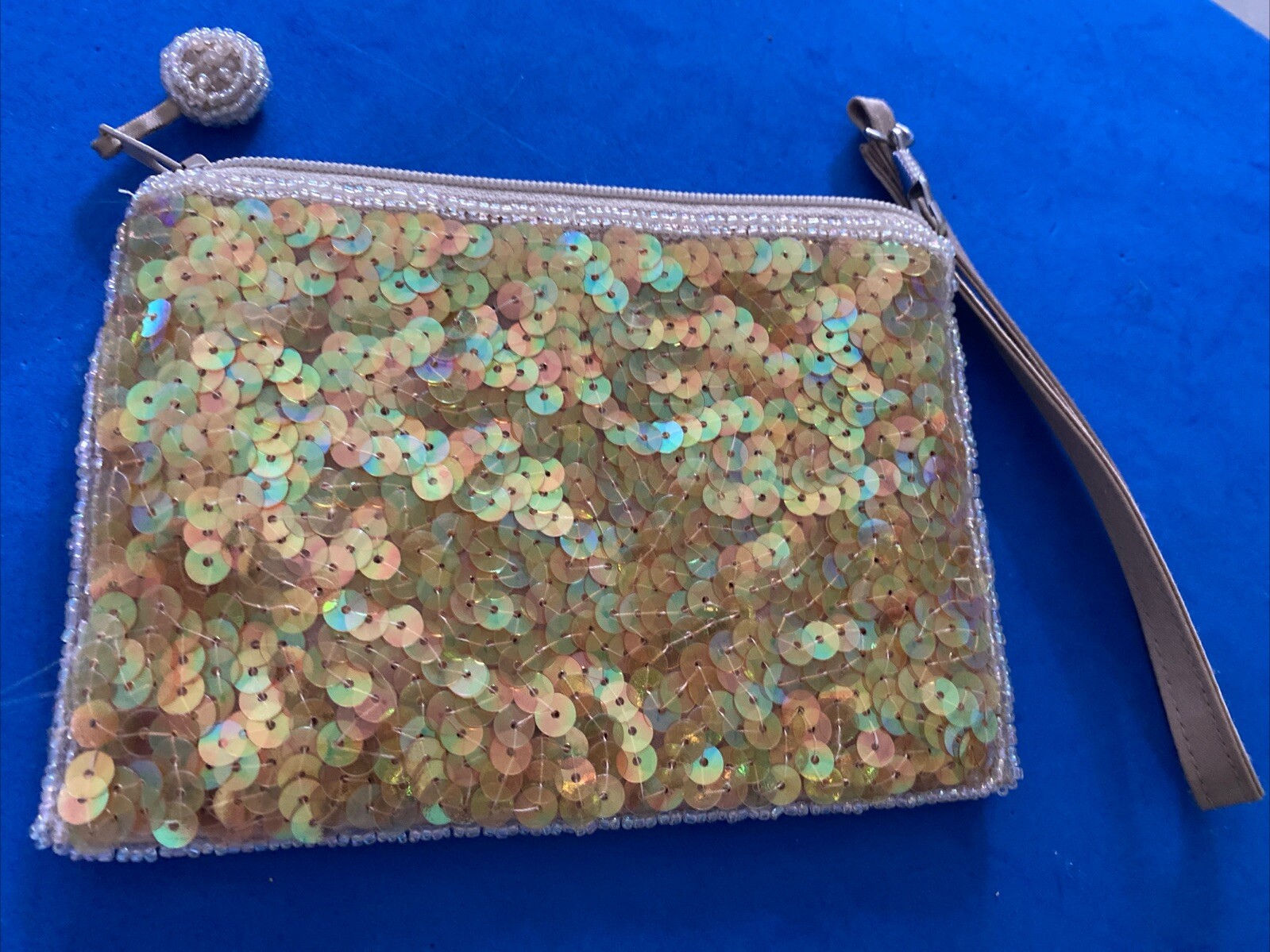 Style &Co mermaid sequin makeup pouch/ clutch /pencil case New