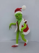 Handmade Grinch Doll Figurine 9” OOAK Christmas Art Collectible