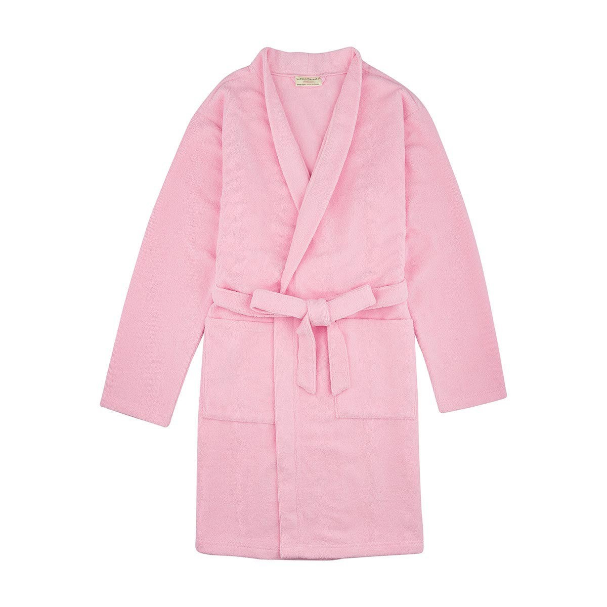 Bobbie Brooks Sleepwear Ladies Pink Bath Robe & Tie One Size Fleece Bathrobe