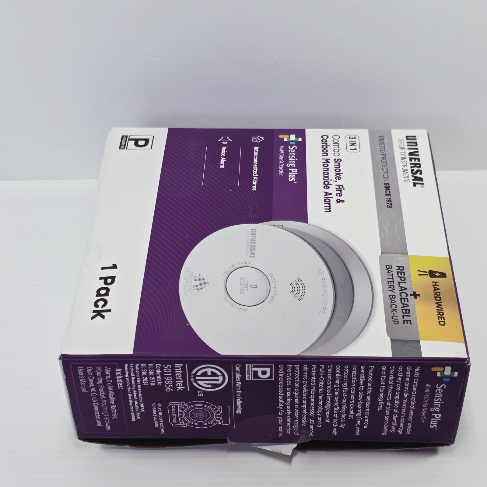 Universal 3 in 1, Smoke & Carbon Monoxide Alarm with Voice Alert,