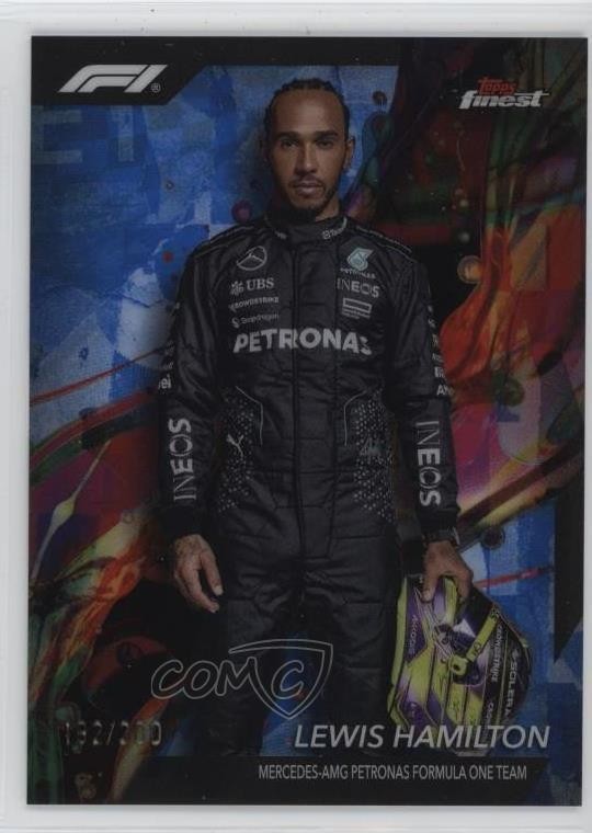 2024 Topps Finest Formula 1 Common Blue Refractor 192/200 Lewis Hamilton #96 5b1