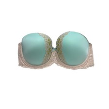 Victorias Secret Dream Angels Strapless Bra Aqua Lace Rhinestone 32DD Mermaid
