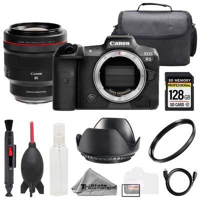 Canon EOS R5 + RF 85mm f/1.2 L USM DS Lens +128GB+ Bag+ UV Filter- Basic Kit