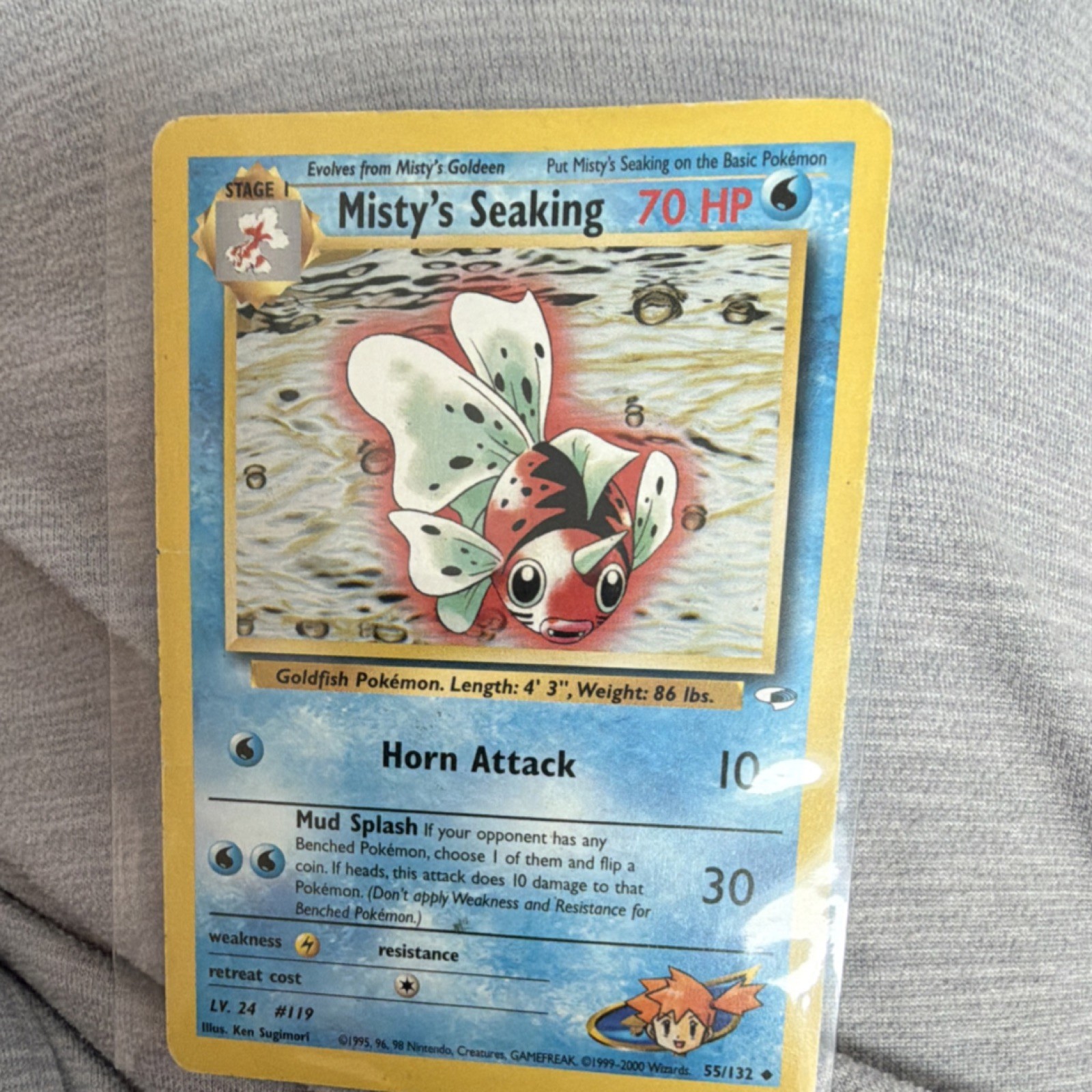 Pokémon Misty's Seaking Gym Heroes 55/132 2000 70 HP Stage 1 Regular English