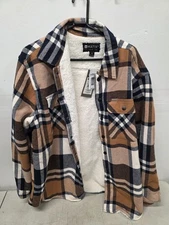Matix Mens Large Sherpa Lined Flannel Plaid Coat Jacket New