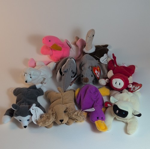 Ty Teenie Beanies Plush Toys Lot of 10 Assorted Animals most with tags
