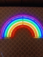 Rainbow USB LED Neon Light Wall Decor Bright Colorful Bedroom Wall Art NO Plug
