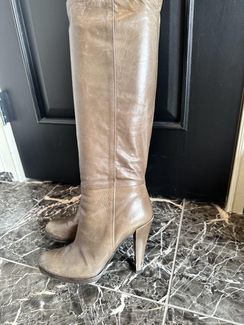 GUCCI Boots Heel Long Leather Brown EU38/US8 107360c thumbnail 5