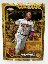 2024 Topps Chrome Gilded Jose Ramirez Gold Refractor /99 Guardians
