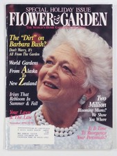 1992 Nov FLOWER & GARDEN Barbara Bush cover WORLD GARDENS reblooming irises MUMS