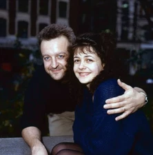 Actors Paul Bown and Emma Wray as they pose in an unspecified park- Old Photo