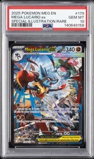 2025 POKEMON MEG EN-MEGA EVOLUTION #179 MEGA LUCARIO EX PSA 10