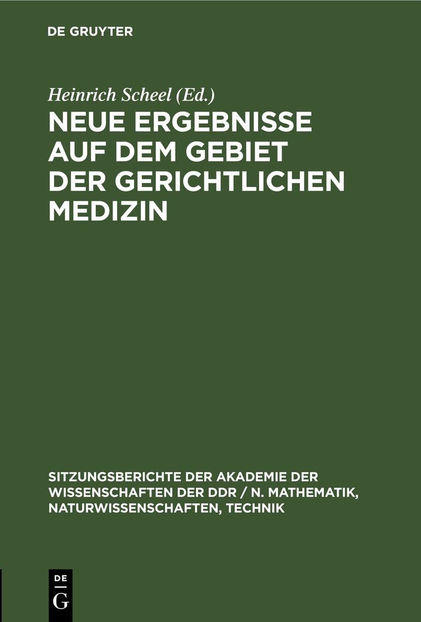 Neue Ergebnisse Auf Dem Gebiet Der Gerichtlichen Medizin (Hardback)