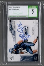 2009 SP Authentic #323 Max Unger RC Rookie Auto Seahawks CSG 9 /999