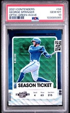 2021 CONTENDERS GEORGE SPRINGER PSA 10 OPTIC-GREEN WAVE #94 TORONTO BLUE JAYS
