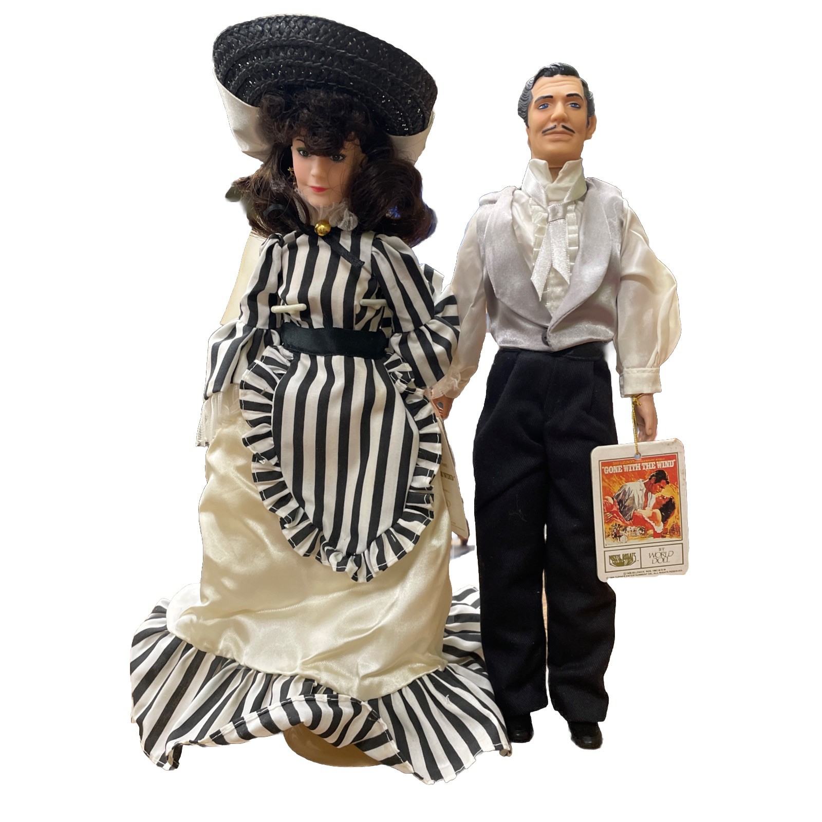 Vintage 1989 Scarlett With Stand & Rhett Dolls Gone With The Wind By World Doll