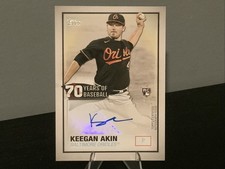 2021 Topps - 70 Years of Baseball Autographs Keegan Akin #70YA-KA (AU, RC)