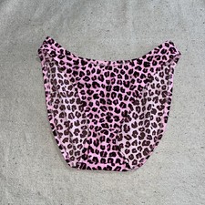 Vintage Victoria  s Secret Pink Leopard Print Bikini Hi Cut Panties Swim Sissy S