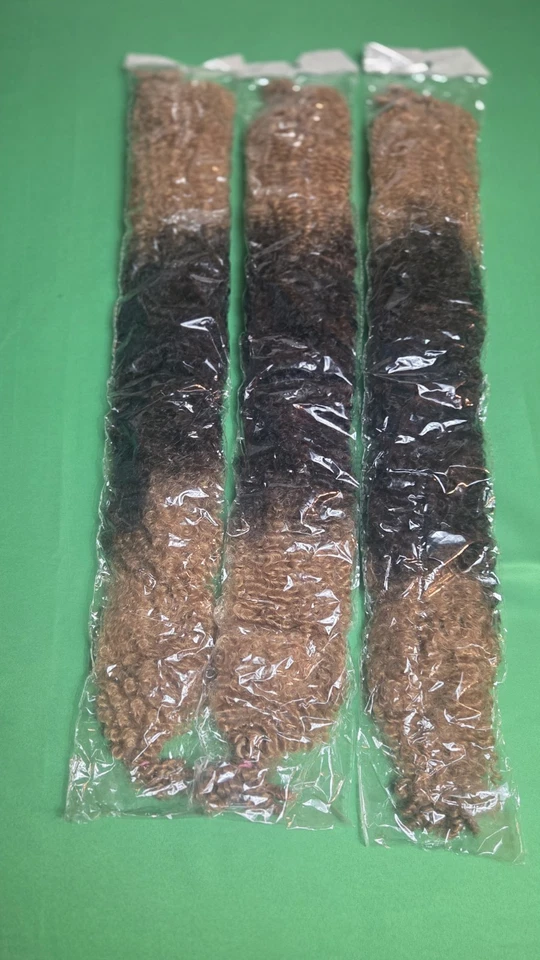 Extensiones de cabello trenzado Ombre Afro Twist marrón 3 PAQUETES Foto 2 de 2