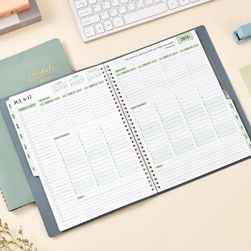 2026 Planner - Business Planner 2026, 3-Tier Schedule Business Planner-Green