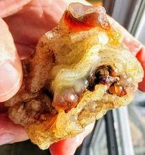 Vintage 1970s Deer Creek Arizona Fire Agate Quartz Crystal Rough 6.6 Ounces