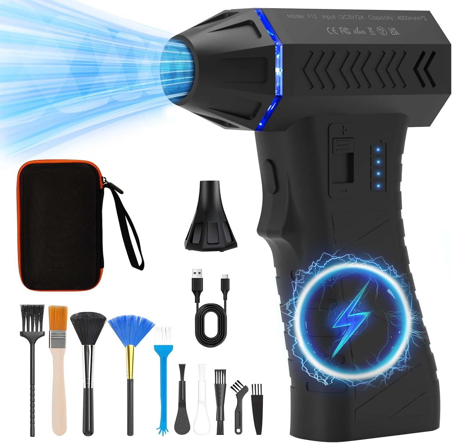 LAMA Compressed Air Duster Cleaner for PC, 130000RPM Air Blower for Keyboard Cl