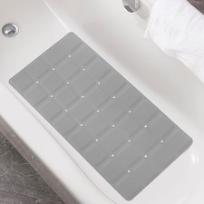 Foldable Non Slip Silicon Bath 28-inch x 14-inch Rectangular , Foldable-grey